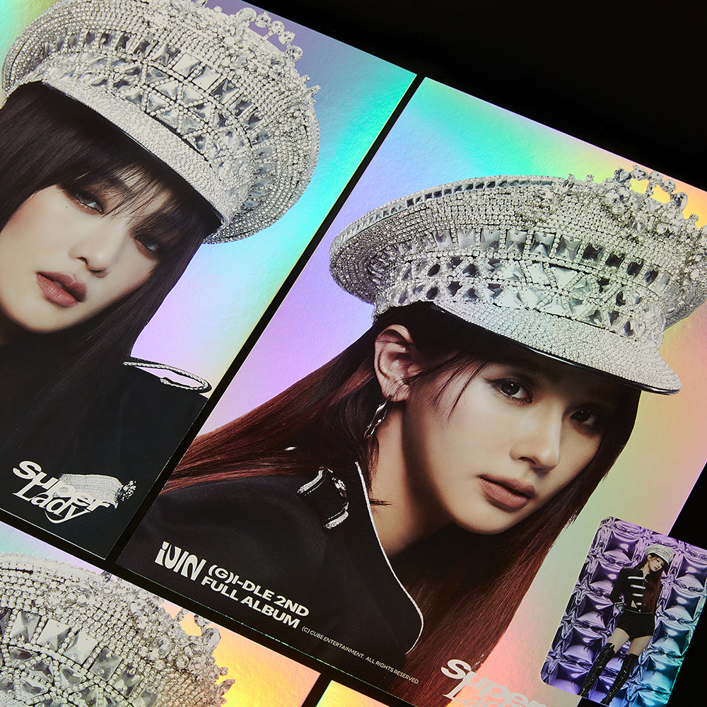 (G)I-DLE - SUPER LADY OFFICIAL MD HOLOGRAM MINI POSTER PHOCARD SET 2 VER. - COKODIVE