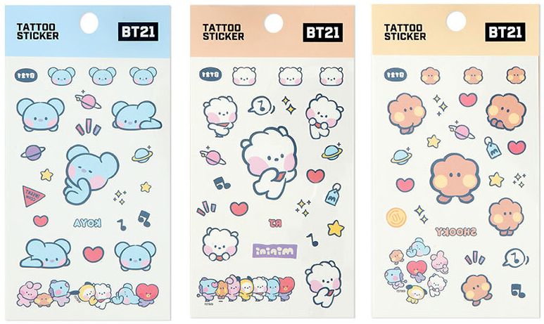 BT21 MININI COLOR TATTOO STICKER - COKODIVE