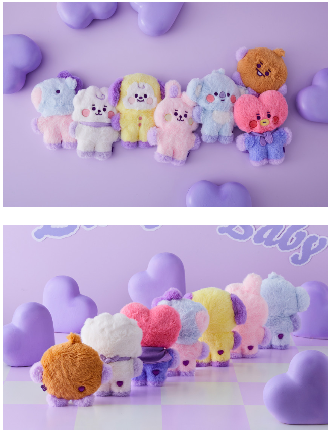 BT21 BABY FLAT FUR PURPLE HEART EDITION - COKODIVE