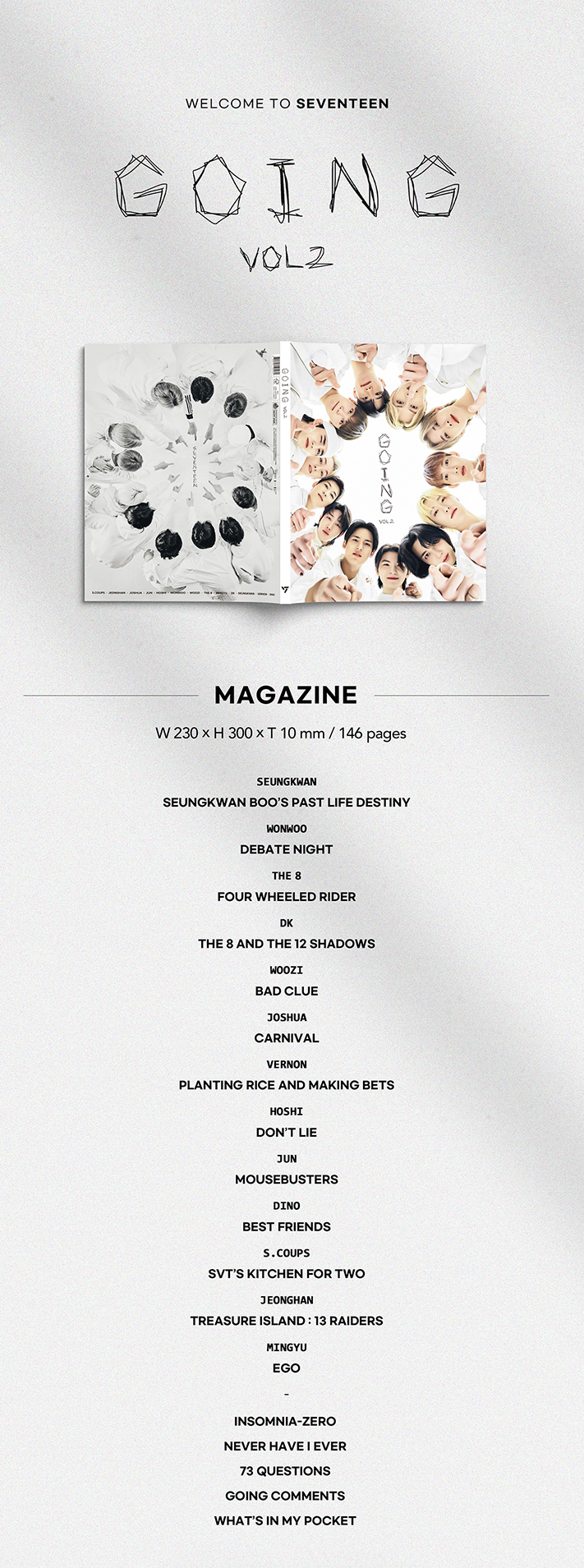 [2ND PRE-ORDER] SEVENTEEN GOING MAGAZINE VOL.2 - COKODIVE