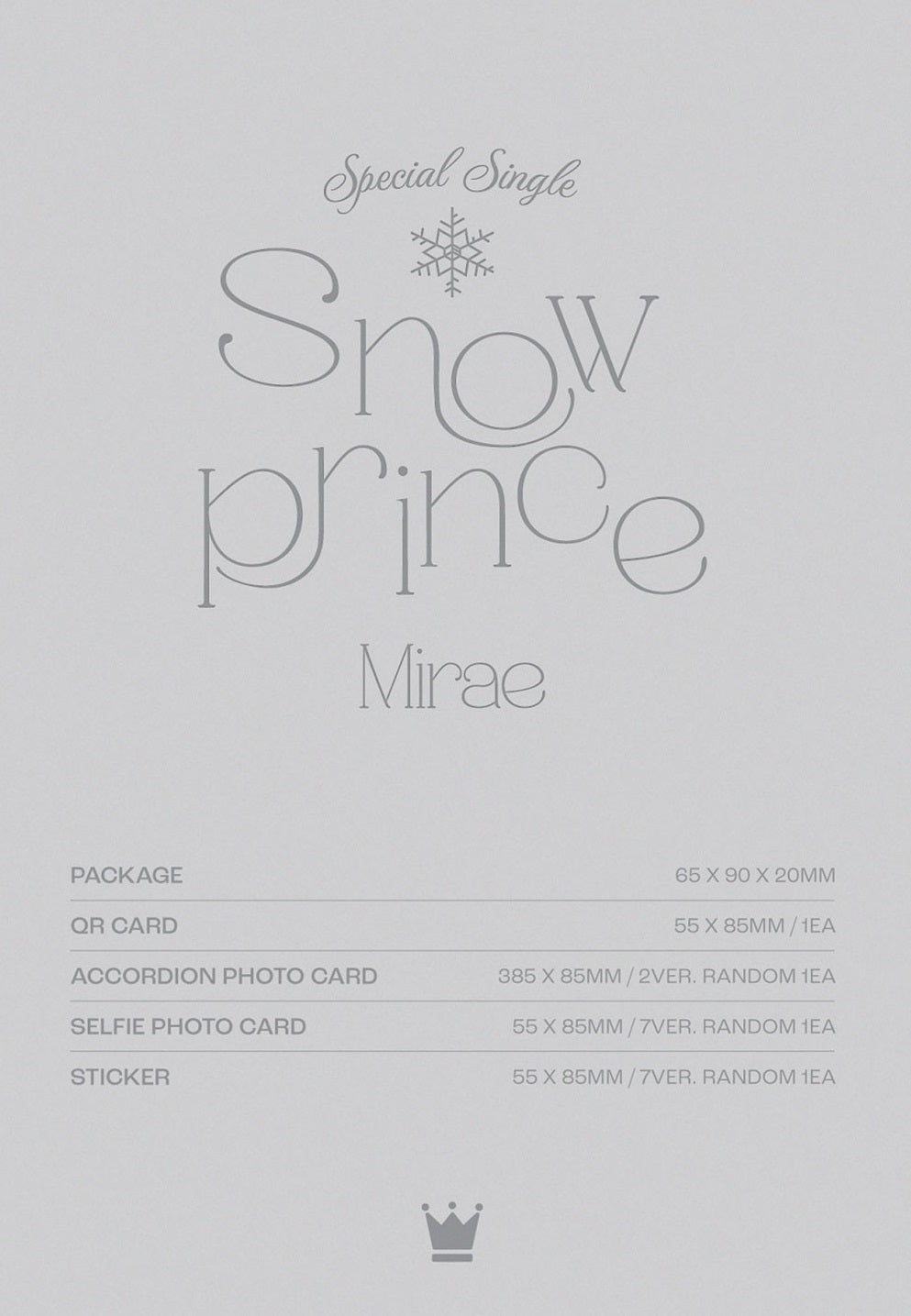 MIRAE - SNOW PRINCE SPECIAL SINGLE ALBUM PLVE VER. - COKODIVE