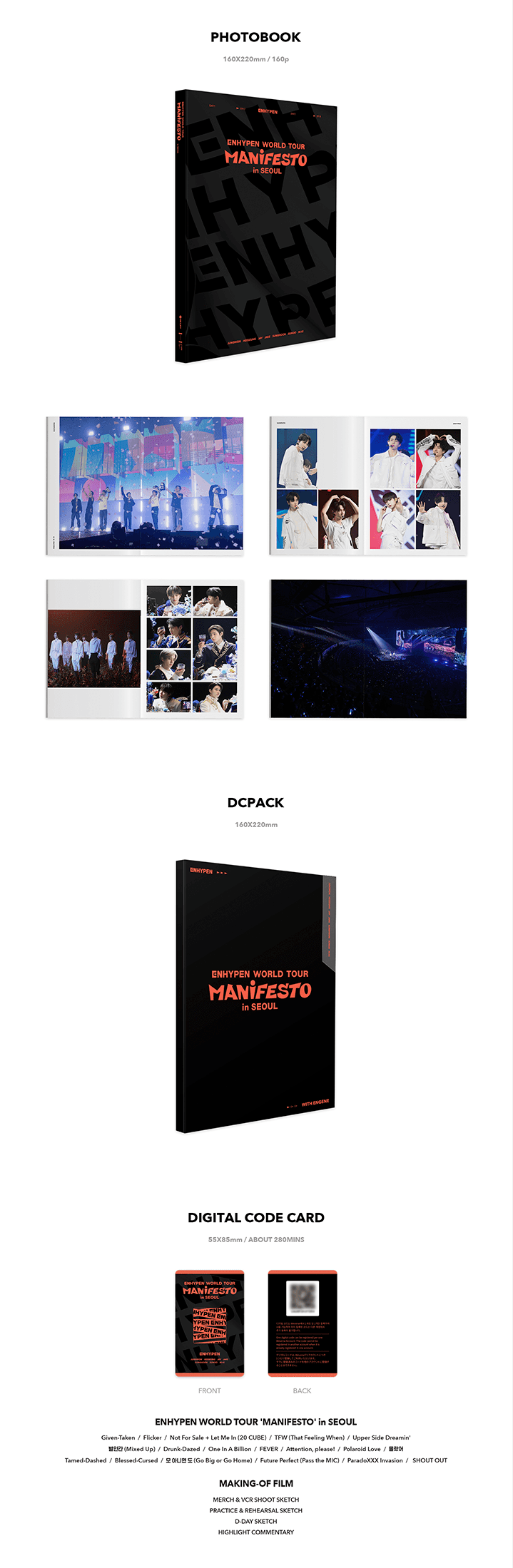 ENHYPEN - MANIFESTO WORLD TOUR IN SEOUL DIGITAL CODE + DVD SET - COKODIVE