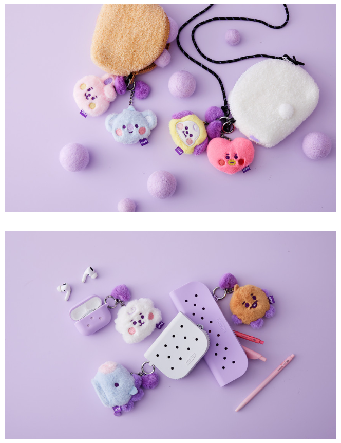 BT21 BABY FLAT FUR PURPLE HEART EDITION - COKODIVE