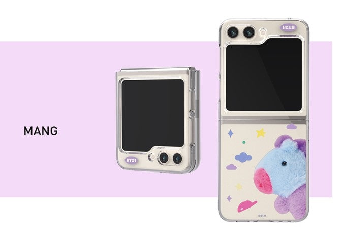 BT21 FLUFFY GALAXY Z FLIP5 CLEAR SLIM CASE - COKODIVE