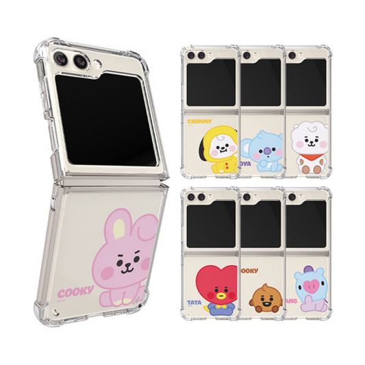 BT21 BABY GALAXY Z FLIP5 CLEAR AIR CUSHION REINFORCED CASE - COKODIVE