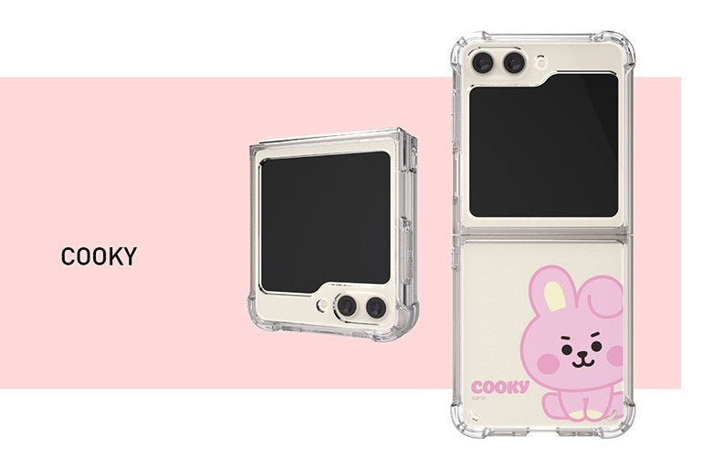 BT21 BABY GALAXY Z FLIP5 CLEAR AIR CUSHION REINFORCED CASE - COKODIVE