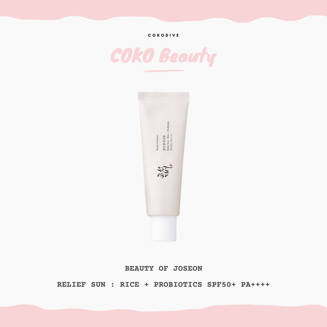 BEAUTY OF JOSEON - RELIEF SUN : RICE + PROBIOTICS SPF50+ PA++++ - COKODIVE