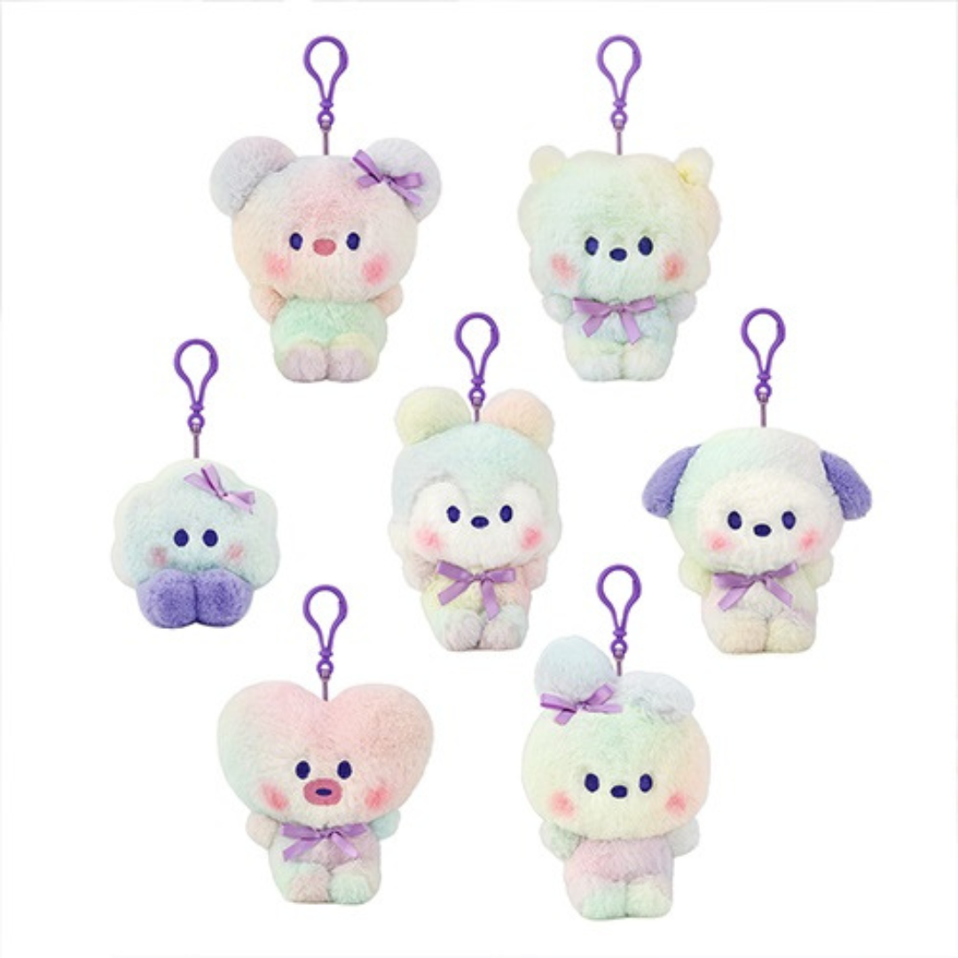 BT21 MINI RAINBOW PLUSH KEYRING - COKODIVE