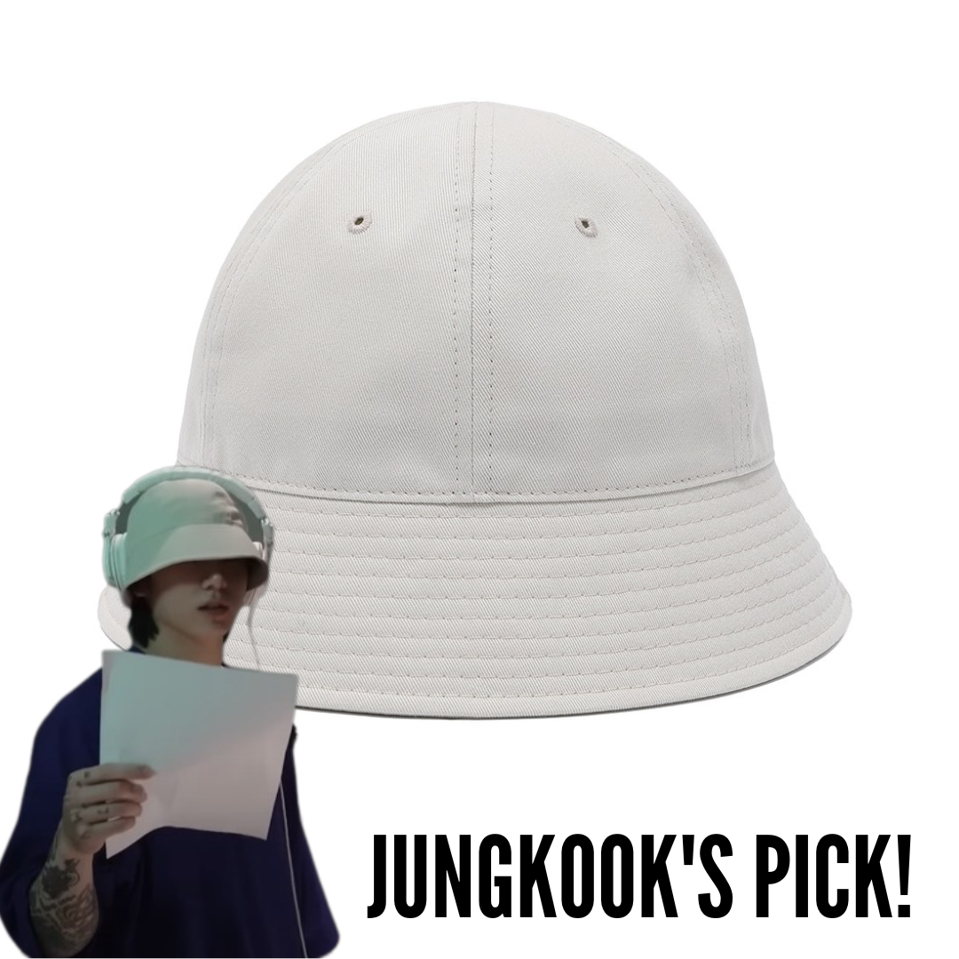 BTS JUNGKOOK PICK - LUOESPAC OVERFIT ROUND BUCKET HAT IVORY - COKODIVE