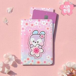 BT21 - CHERRY BLOSSOM LEATHER PATCH CARD CASE MANG - COKODIVE