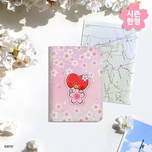 BT21 - CHERRY BLOSSOM LEATHER PATCH PASSPORT COVER S TATA - COKODIVE