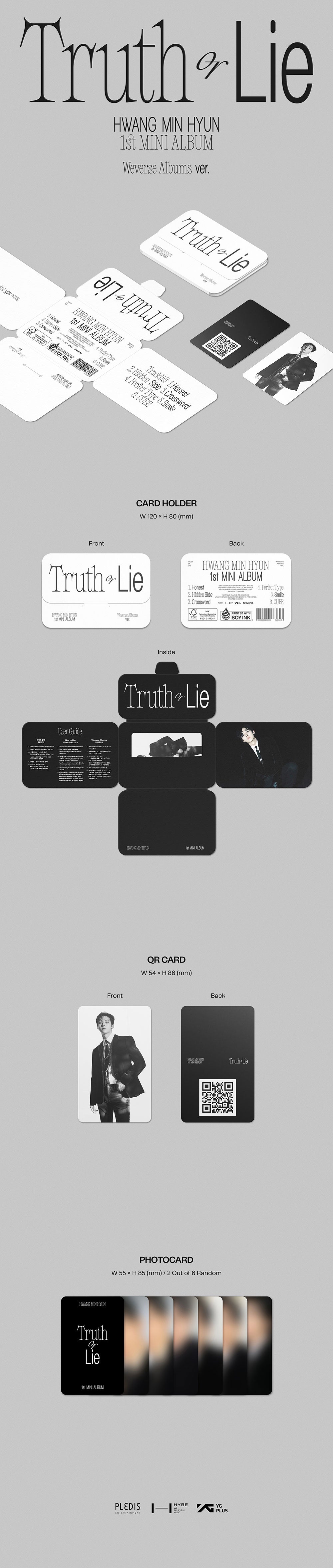 HWANG MIN HYUN - TRUTH OR LIE 1ST MINI ABLUM WEVERSE ALBUMS VER. - COKODIVE