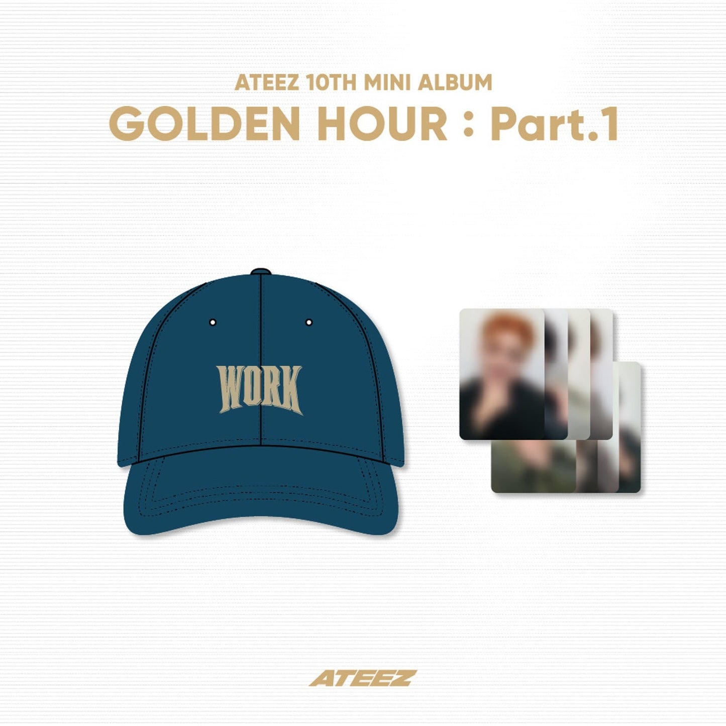 ATEEZ - GOLDEN HOUR : PART.1 OFFICIAL MD WORK BALL CAP - COKODIVE