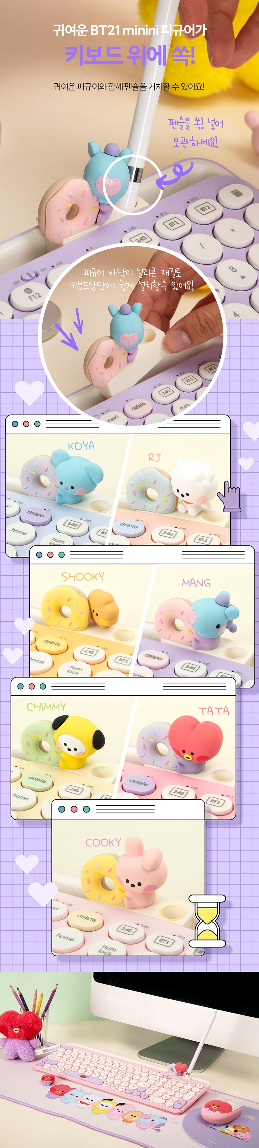 NARA HOME DECO CHARACTER MD BT21 MININI MULTI PAIRING KEYBOARD