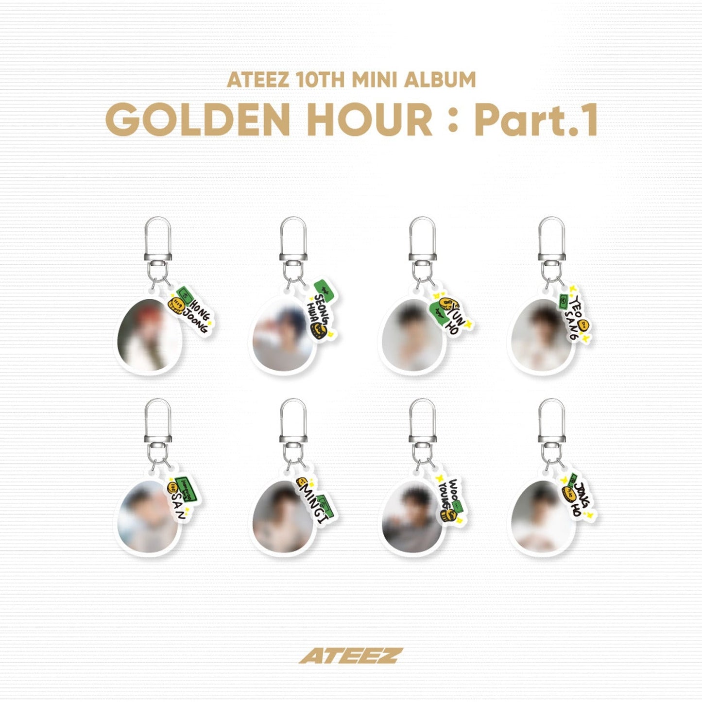 ATEEZ - GOLDEN HOUR : PART.1 OFFICIAL MD RANDOM ACRYLIC KEYRING - COKODIVE