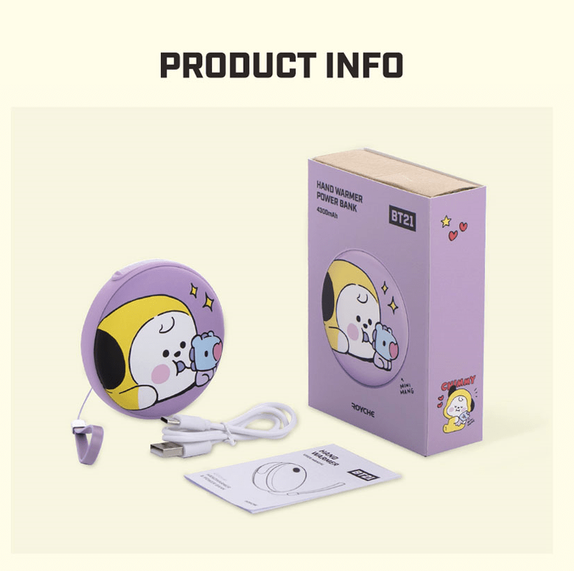 TWS CHARACTER MD BT21 BABY MY LITTLE BUDDY HAND WARMER POWER BANK